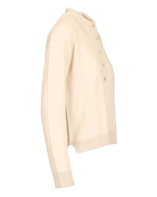 Max Mara Natural 'S Smmfrisia Long-Sleeved Knitted Polo Shirt