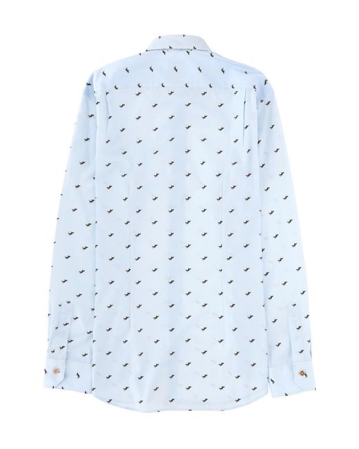 Paul Smith Blue Bird Print Shirt for men