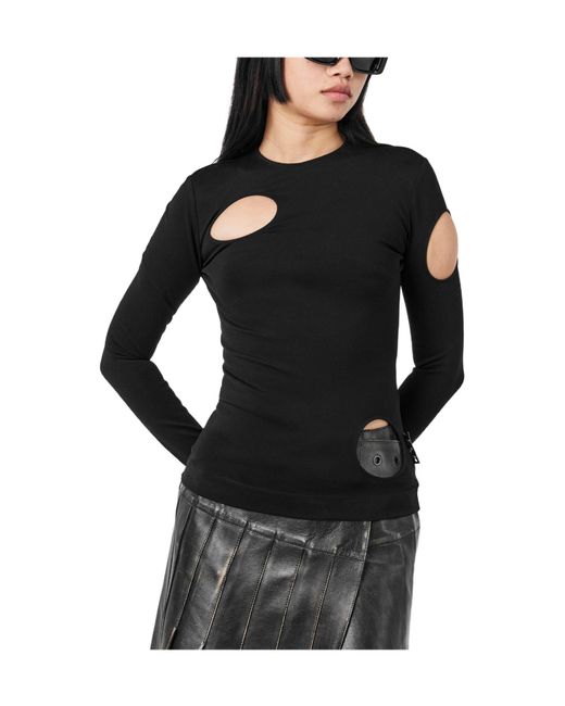 Off-White c/o Virgil Abloh Black Simple Long-Sleeved Top