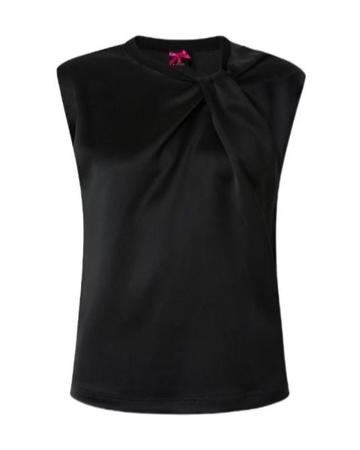 Pinko Black Sleeveless Satin Blouse