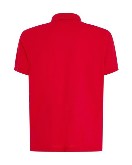 Tommy Hilfiger Red Logo Short Sleeve Polo Shirt for men