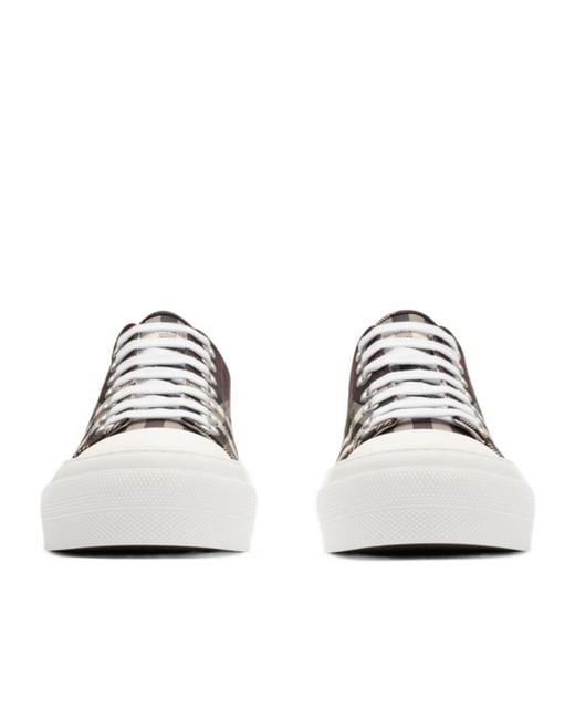 Burberry Multicolor Checked Lace-Up Sneakers