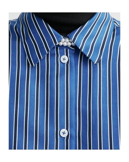 Totême Blue Totême Oversized Striped Shirt