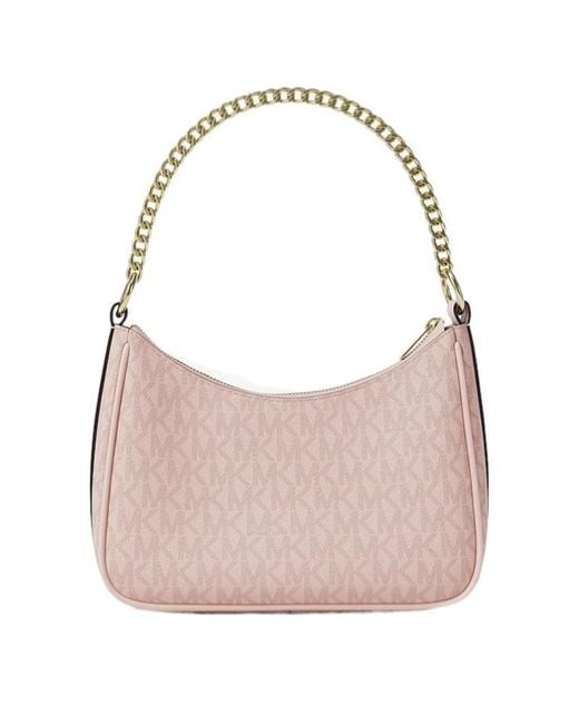 Michael Kors Pink Jet Set Small Signature Logo Convertible Crossbody Bag