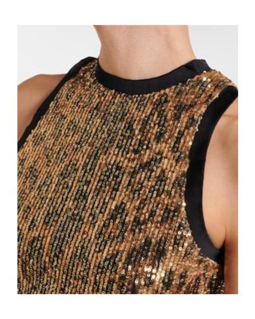 Roberto Cavalli Natural Sequined Leopard-Print Minidress