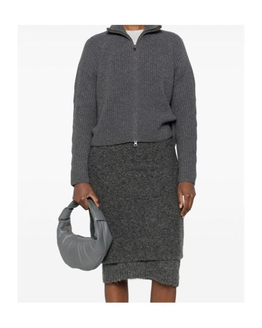 Lisa Yang Gray Zip-Up Cardigan
