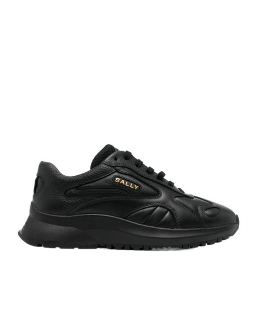 Bally Black Logo Patch Low-Top Sneakers for men
