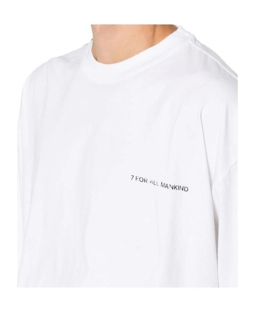 7 For All Mankind White Long-Sleeved T-Shirt for men