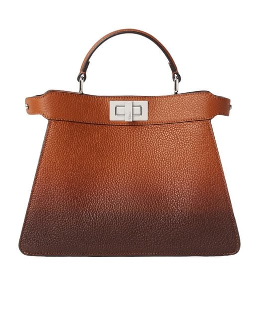 Fendi Brown Peekaboo Iseeu Small Tote Bag