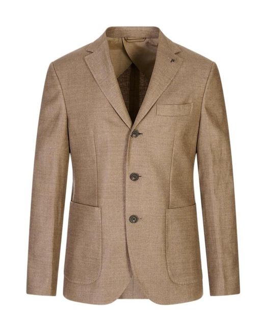Peserico Brown Single Breasted Jacket for men