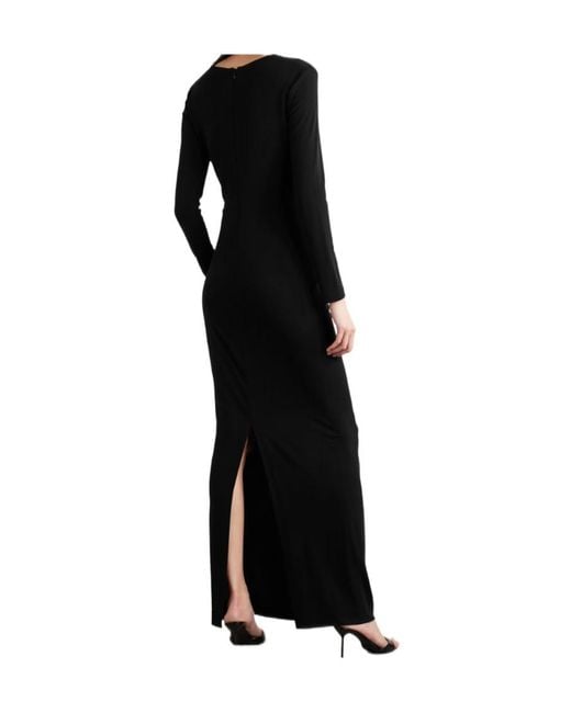 Nili Lotan Black Tavi Twist-Front Jersey Dress
