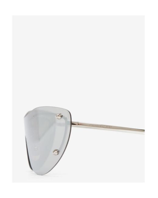 McQueen White Eyewear Cat-Eye Frame Sunglasses