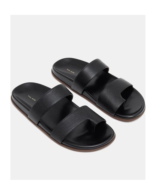 The Row Black Open-Toe Slippers