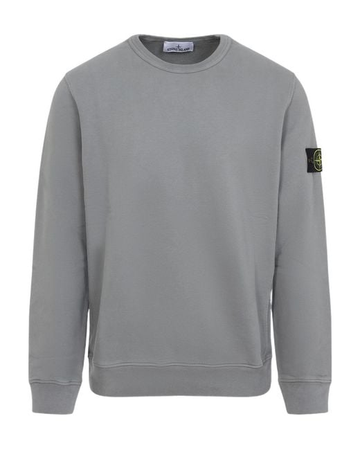 Stone Island Gray Logo Patch Sweatshirt for men
