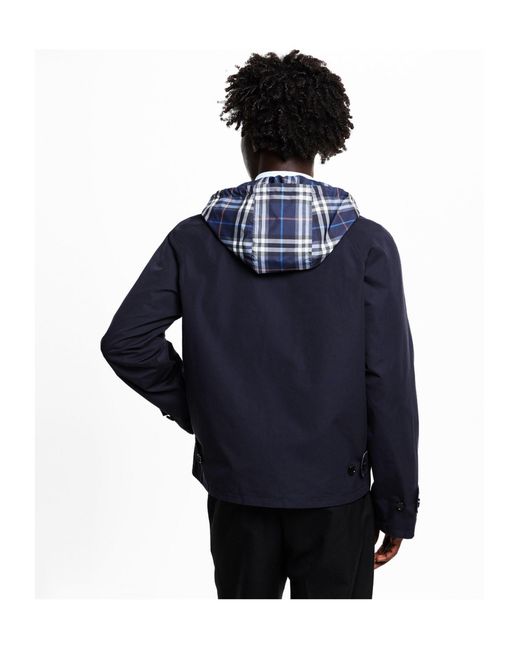 Burberry Blue Spread-Collar Hooded Jacket for men