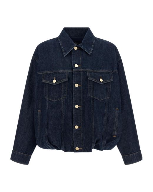 7 For All Mankind Blue Button-Down Denim Jacket