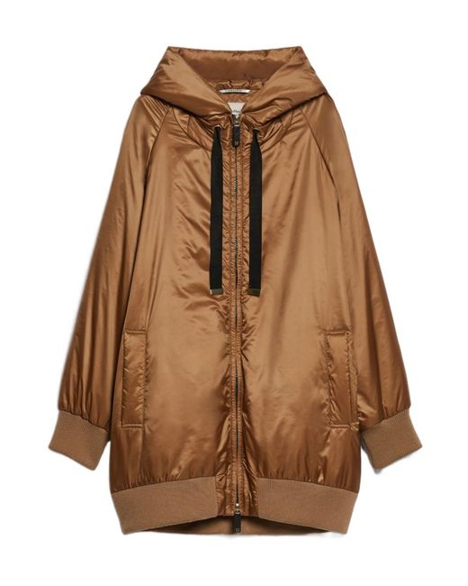 Max Mara Brown The Cube Greenma Zip-Up Drawstring Jacket