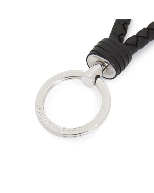 Bottega Veneta Black Intrecciato Key Ring