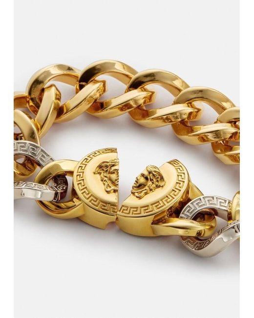 Versace Metallic Medusa Chain-Linked Bracelet