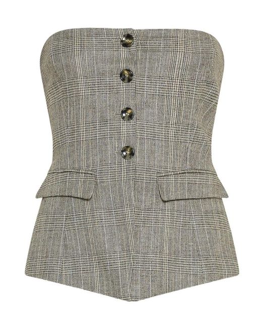 Marella Gray Button-Up Top