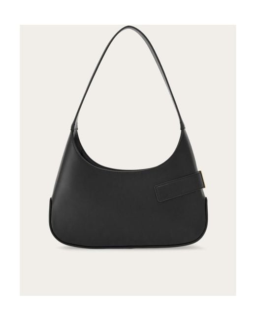 Ferragamo Black Ferragamo Asymmetric Pocket Hobo Bag