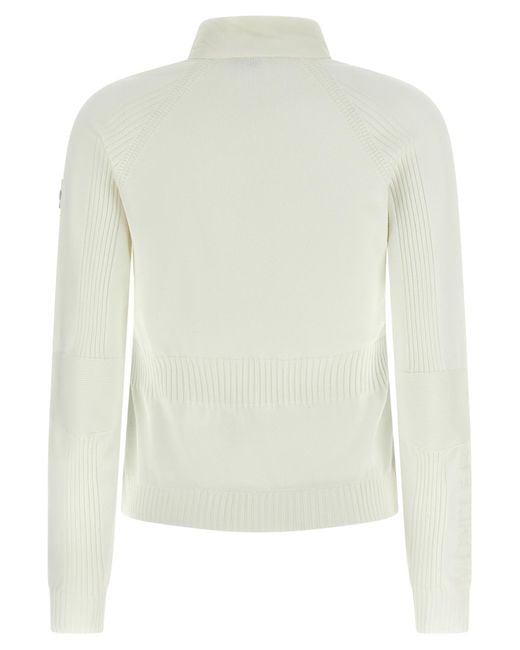 Moncler White Grenoble Tricot Quilted Cardigan