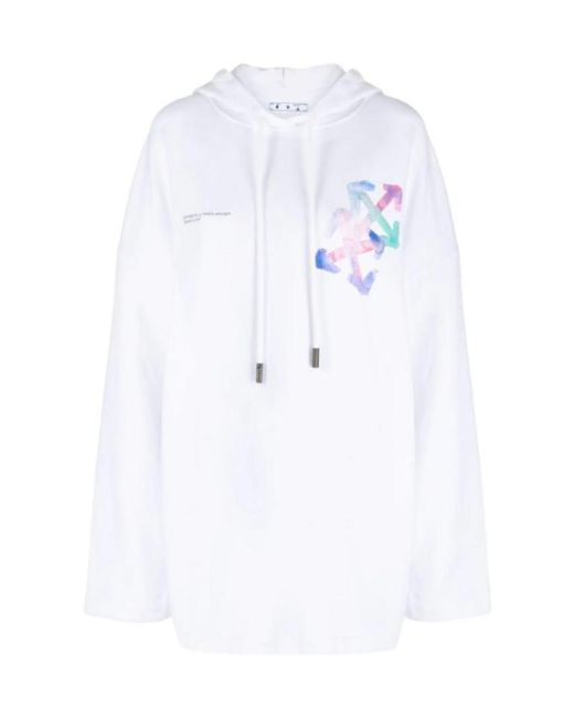 Off-White c/o Virgil Abloh White Watercolour Arrows Logo Hoodie