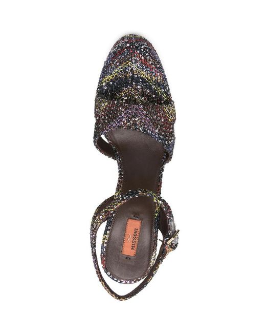 Missoni Multicolor Sequin Embellished Angela Platform Heel Sandals
