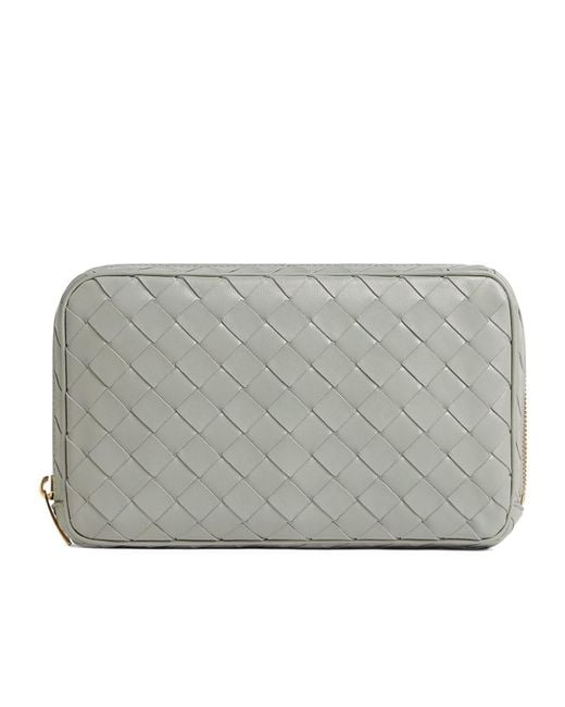 Bottega Veneta Gray Medium Intrecciato Zippered Pouch