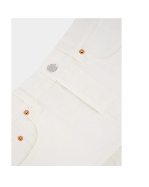 Gucci White Logo-Patch Denim Shorts