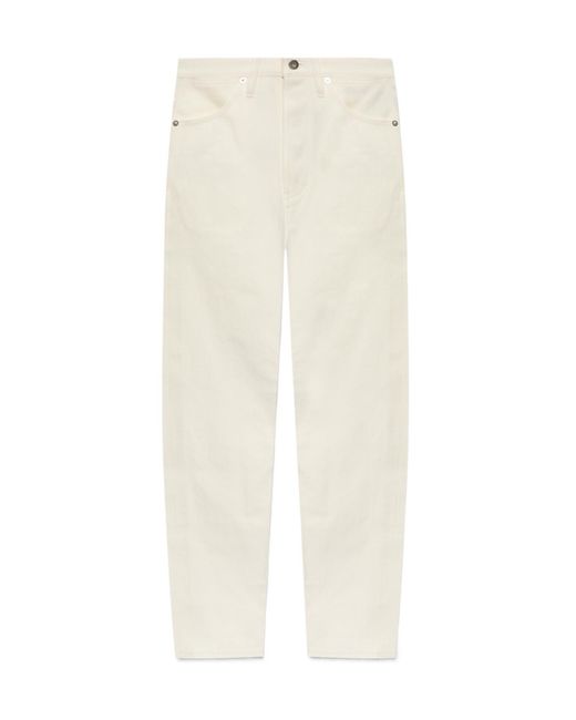 Jil Sander White Mid-Waisted Cropped Jeans