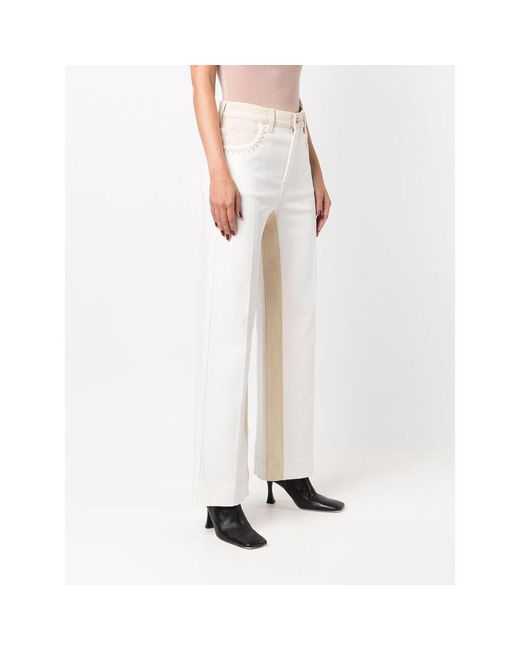 Chloé White Straight-Leg Denim Trousers