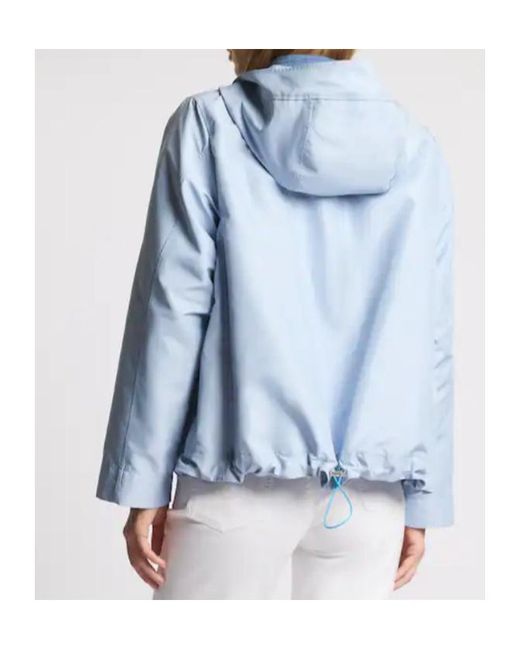 Fay Blue Hooded A-Line Jacket