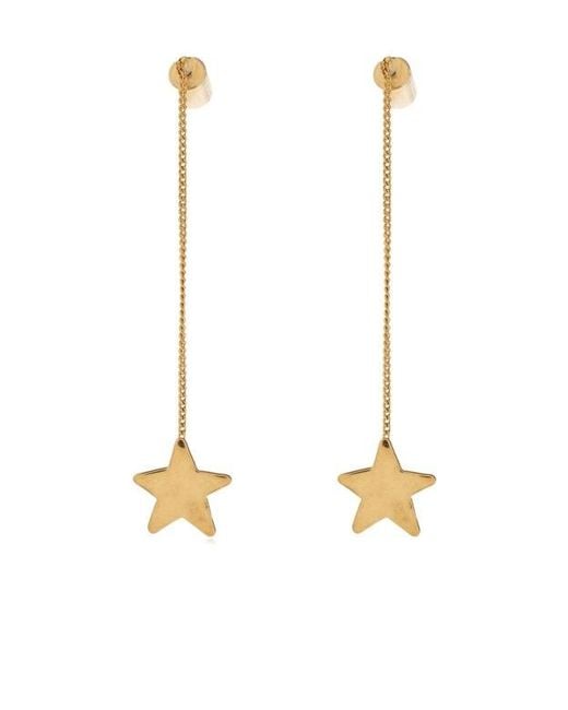 Jil Sander White Star Drop Earrings