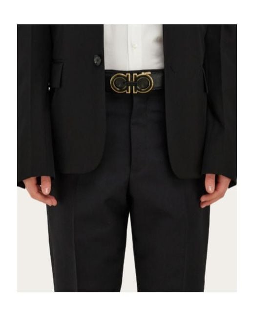 Ferragamo White Gancini Belt for men