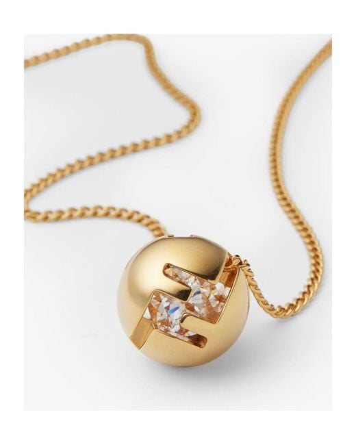 Fendi Metallic Sphera Chain-Linked Necklace