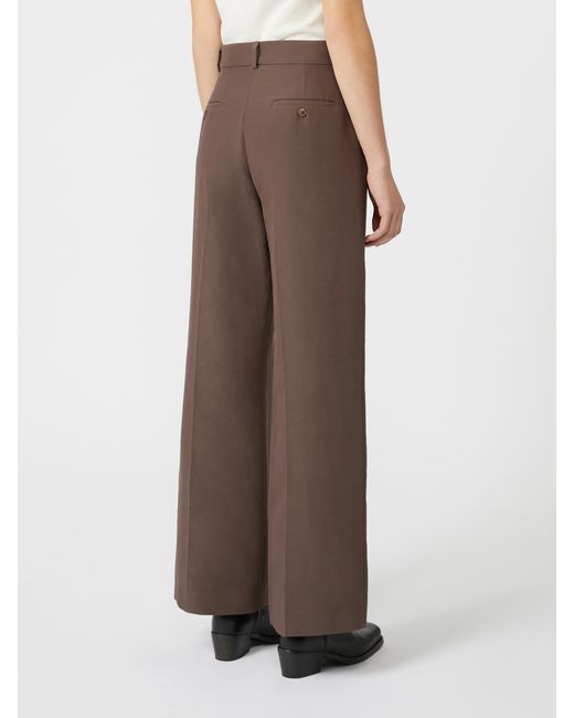 Weekend by Maxmara Brown Technical Cotton Palazzo Trousers
