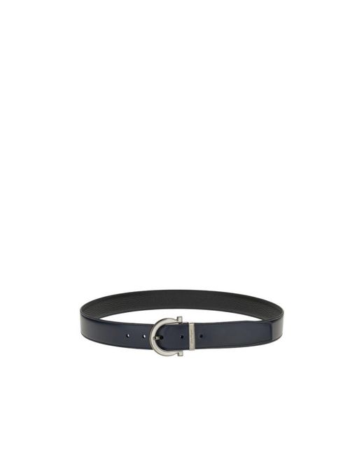 Ferragamo White Ferragamo Logo Engraved Buckle Belt for men