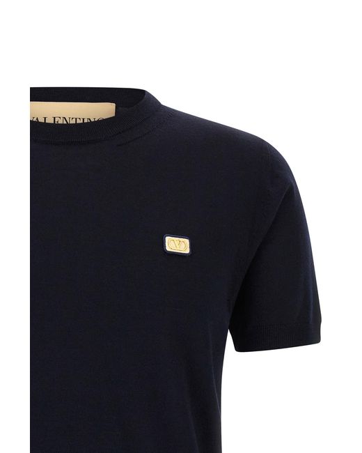 Valentino Black Vlogo Signature Short-Sleeved Sweater for men