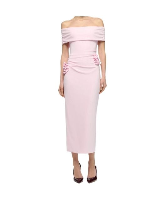Roland Mouret Pink Draped Floral Detail Dress