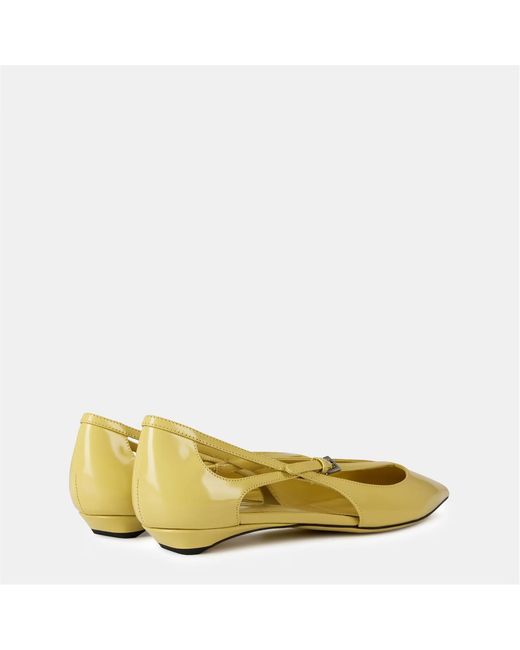 Prada Yellow Openwork Ballet Flats