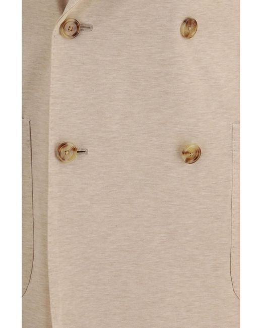 Lardini Natural Double-Breasted Patch-Pocket Blazer for men