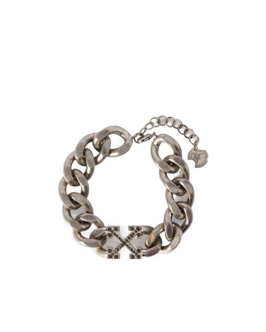 Off-White c/o Virgil Abloh White Arrows Crystal-Embellished Chain Bracelet for men