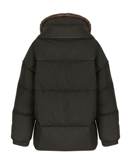 Yves Salomon Black Long-Sleeved Down Jacket