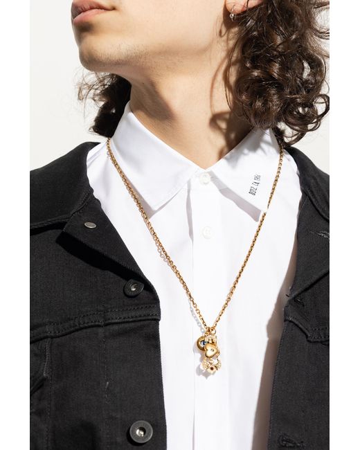 DSquared² White Charm-Detail Cable-Chain Necklace for men