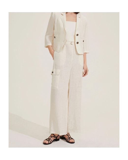 Marella White Strapless Jumpsuit