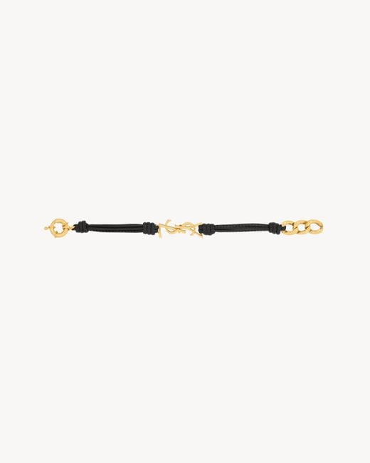 Saint Laurent White Cassandre Multi-Stand Bracelet