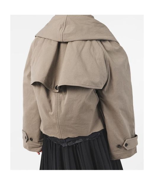 Balenciaga Gray Hooded Trench Coat