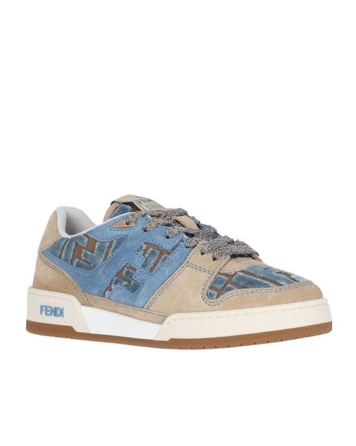 Fendi Blue Match Low-Top Sneakers