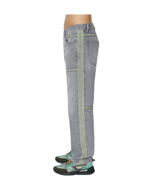DIESEL Gray D-Mand Mid-Rise Straight Jeans for men